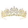 Harf Shaped Flower Bud Rhinestone Tiara
