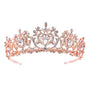 Harf Shaped Flower Bud Rhinestone Tiara
