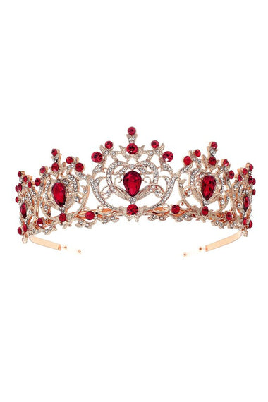 Harf Shaped Flower Bud Rhinestone Tiara