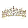 Harf Shaped Flower Bud Rhinestone Tiara