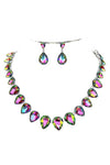 Pear Connection Crystal Necklace Set
