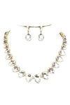 Pear Connection Crystal Necklace Set