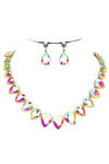 Pear Connection Crystal Necklace Set