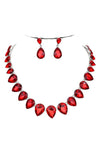 Pear Connection Crystal Necklace Set