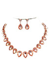Pear Connection Crystal Necklace Set