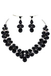 Double Row Pear Crystal Necklace Set