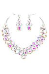 Double Row Pear Crystal Necklace Set