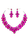 Double Row Pear Crystal Necklace Set