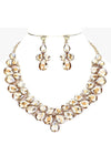 Double Row Pear Crystal Necklace Set