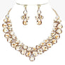 Double Row Pear Crystal Necklace Set
