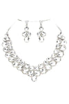 Double Row Pear Crystal Necklace Set