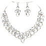 Double Row Pear Crystal Necklace Set