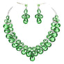 Double Row Pear Crystal Necklace Set