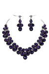 Double Row Pear Crystal Necklace Set