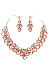 Double Row Pear Crystal Necklace Set