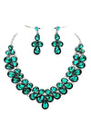 Double Row Pear Crystal Necklace Set