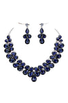 Double Row Pear Crystal Necklace Set