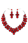 Double Row Pear Crystal Necklace Set