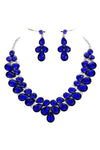 Double Row Pear Crystal Necklace Set