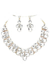 Double Row Pear Crystal Necklace Set