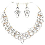 Double Row Pear Crystal Necklace Set