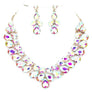 Double Row Pear Crystal Necklace Set