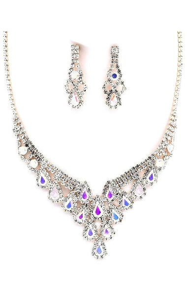 PROM Bridal wedding rhinestone necklace set
