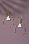 Teardrop wire hoop with triangle stones