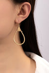 Teardrop hoop earrings with wire wrapped