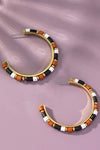 wood beaded hoop earrings