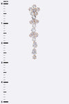 CZ Flower Long Chandelier Earrings