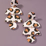 geo shape animal print drop earrings