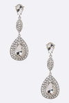 Long Teardrop Chandelier Bridal Earrings