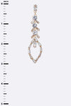 CZ Baguette Stone Long Drop Earrings