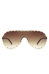 Oversize Rhinestone Fashion Aviator Sunglasses