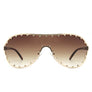 Oversize Rhinestone Fashion Aviator Sunglasses