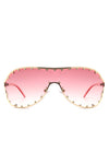 Oversize Rhinestone Fashion Aviator Sunglasses