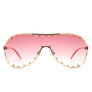 Oversize Rhinestone Fashion Aviator Sunglasses