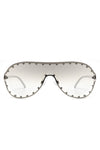 Oversize Rhinestone Fashion Aviator Sunglasses