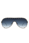 Oversize Rhinestone Fashion Aviator Sunglasses