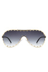 Oversize Rhinestone Fashion Aviator Sunglasses