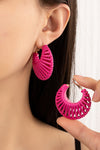 Cord braided cone shape hoop earrings