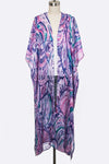 Mix Print Long Light Weight Kimono Cardigan