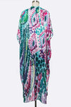 Vibrant Printed Long Kimono Cardigan