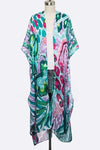 Vibrant Printed Long Kimono Cardigan