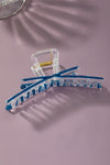 X SHAPE CLEAR HAIR CLAW CLIP WITH ENAMEL COLORS