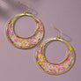 Dried flower resin hoop earrings