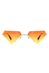 Rimless Triangle Diamond Party Tinted Sunglasses