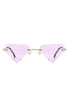 Rimless Triangle Diamond Party Tinted Sunglasses