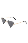 Rimless Triangle Diamond Party Tinted Sunglasses